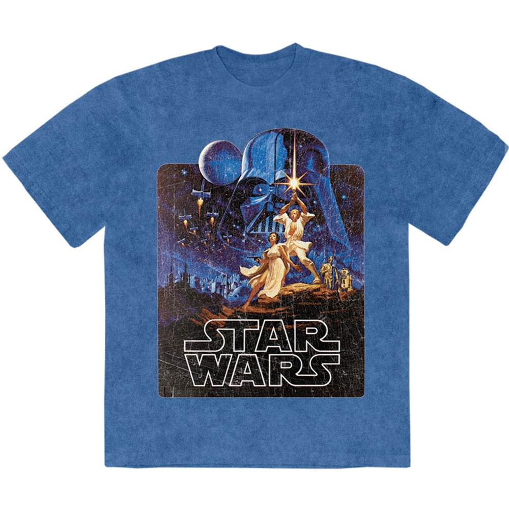 Disney Star Wars - Luke & Leia Pose Mens Tshirt - Blue